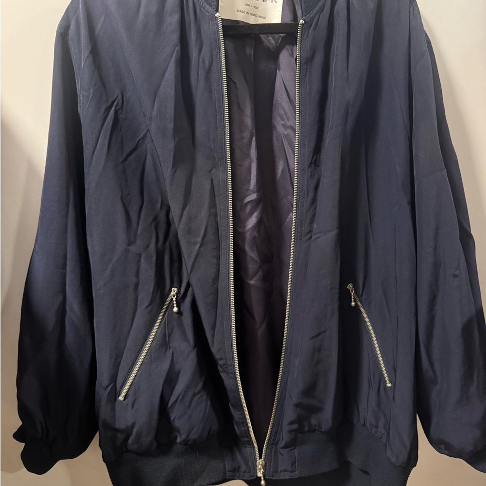 Navy Blue Jaeger Bomber Jacket